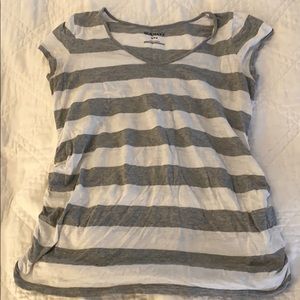 Gray striped maternity tee